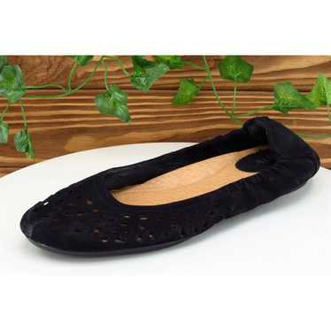 Earth Women Sz 9 M Black Flat Leather Shoes - image 1