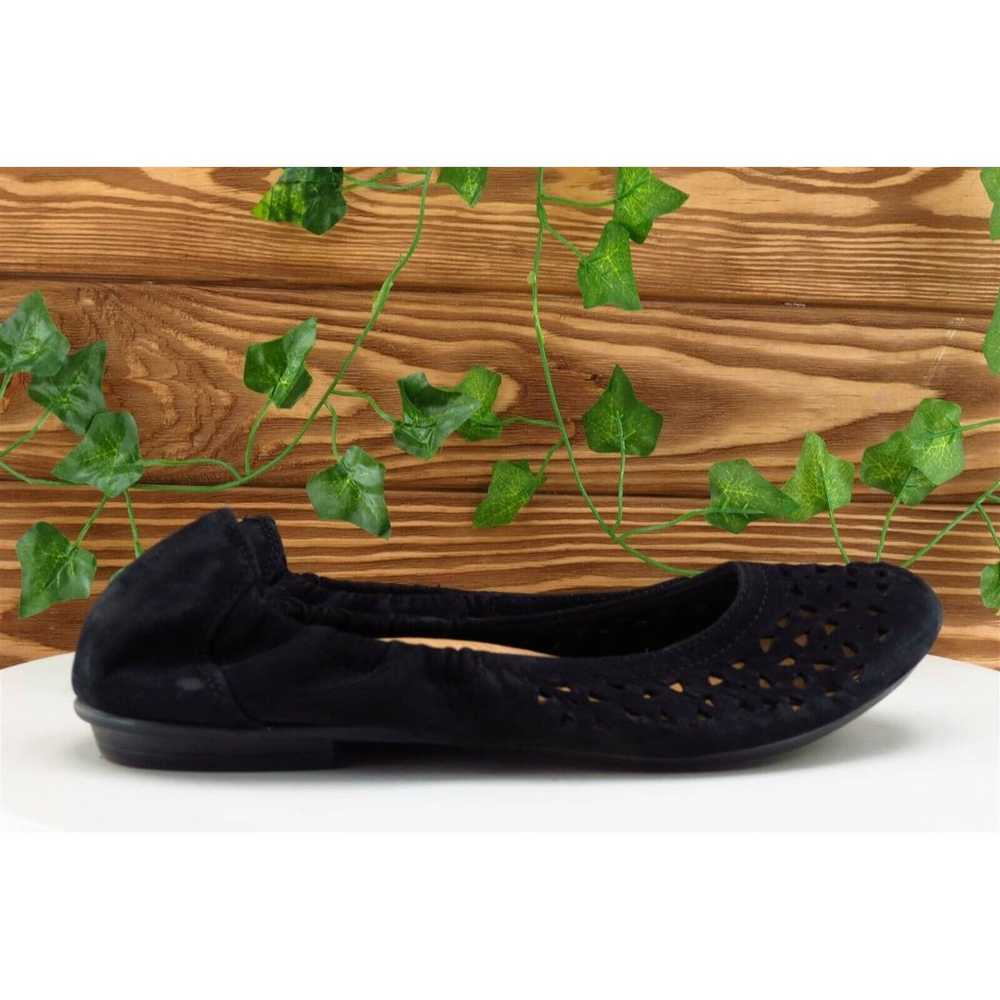 Earth Women Sz 9 M Black Flat Leather Shoes - image 4