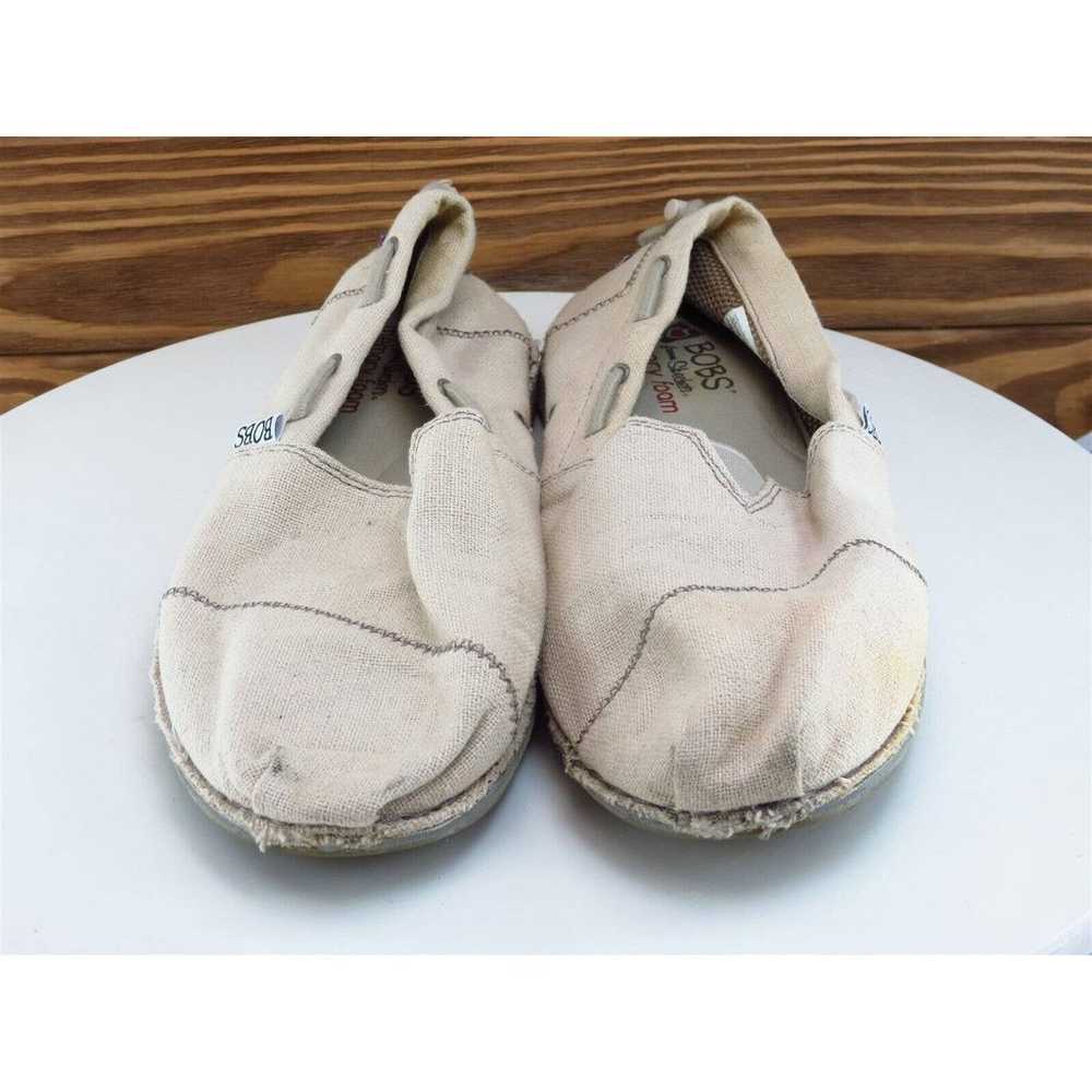 Bobs Size 10 Flat Shoes Beige Fabric Women M - image 3