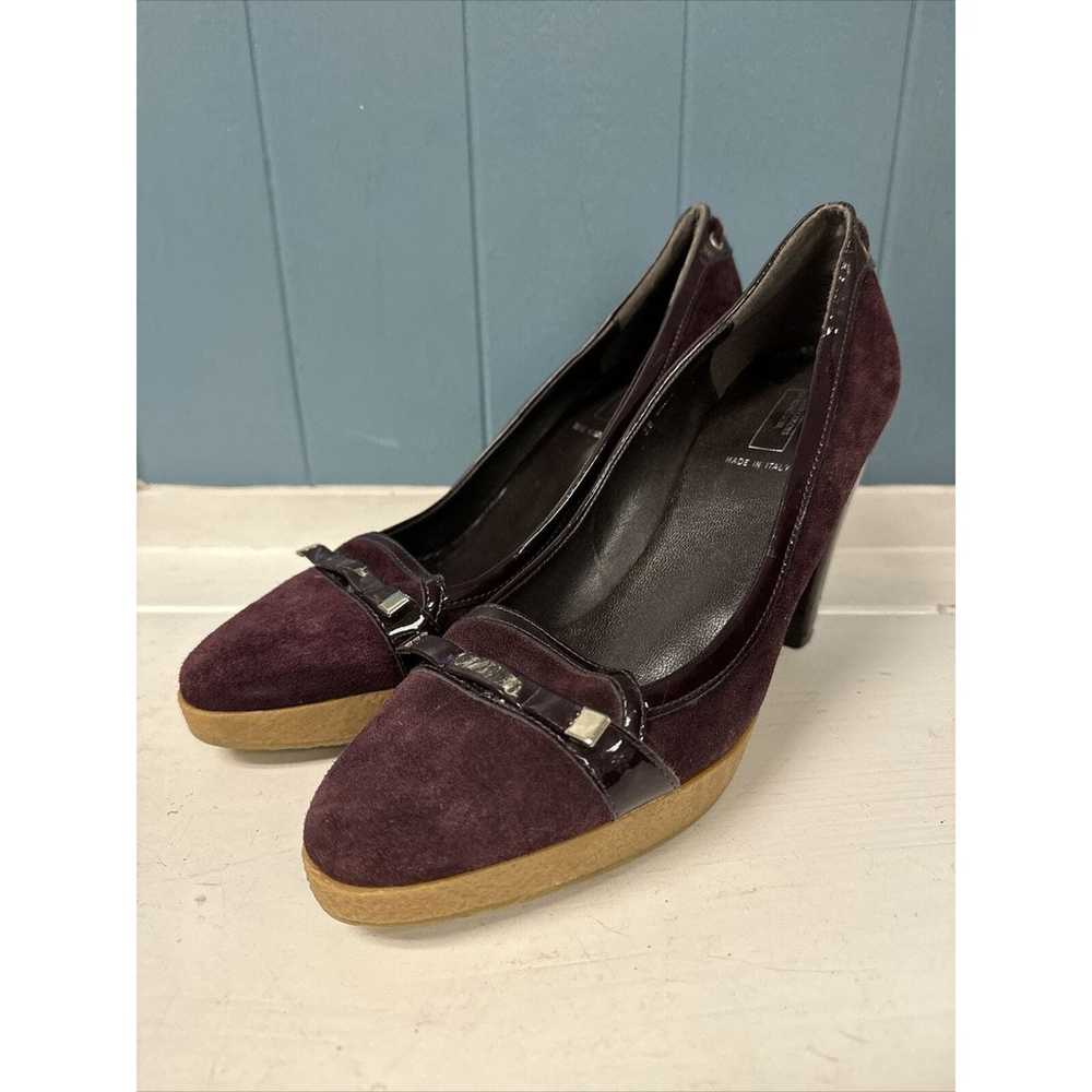 90s Y2K United Colors of Benetton Suede Heels Wit… - image 2