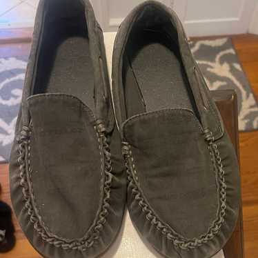 Taos My Hero Gray Vintage Canvas Women’s Moccasin 