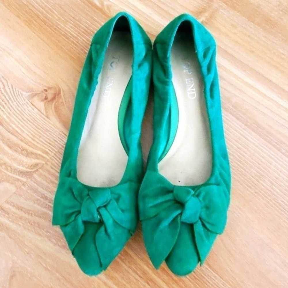 Retro green suede shoes - image 2