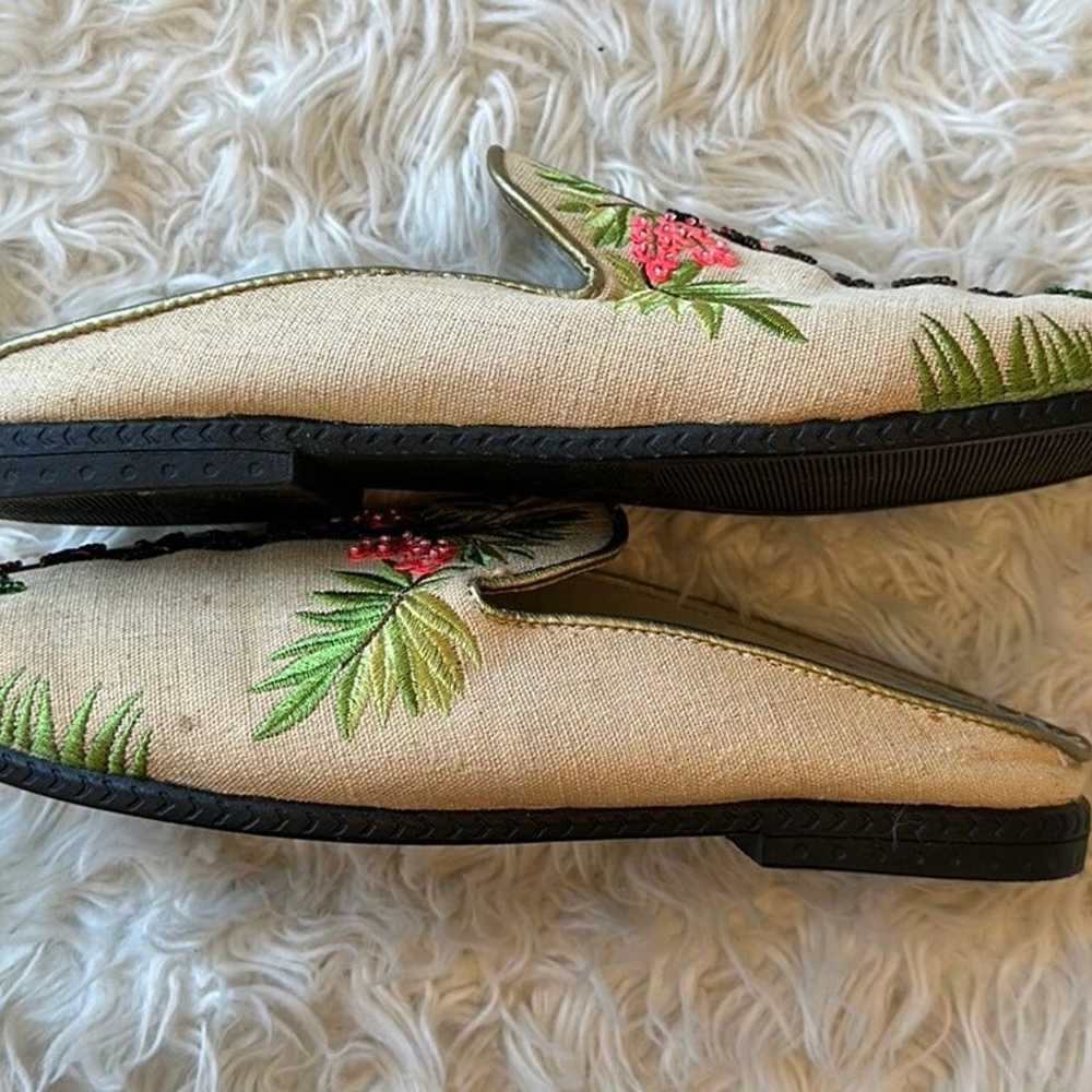 Vintage monkey & palm tree embroidered slip on mu… - image 10