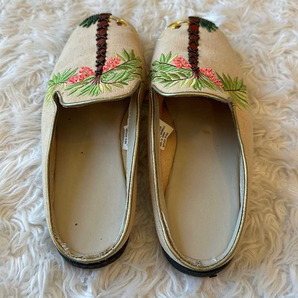 Vintage monkey & palm tree embroidered slip on mu… - image 6