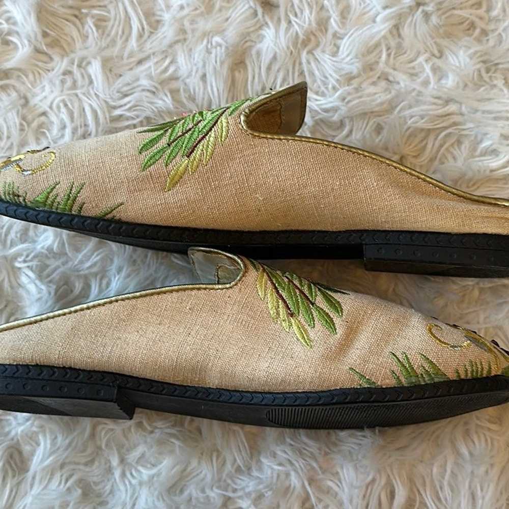 Vintage monkey & palm tree embroidered slip on mu… - image 9