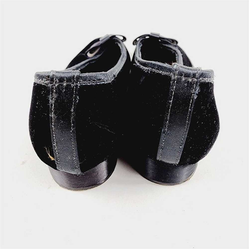 Vintage Oomphies Black Velvet Slippers House Shoe… - image 4