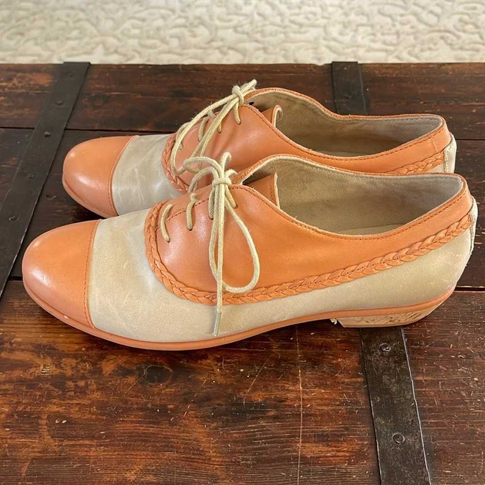 Wolverine No. 1883 Peach and Stone Leather Oxford… - image 2