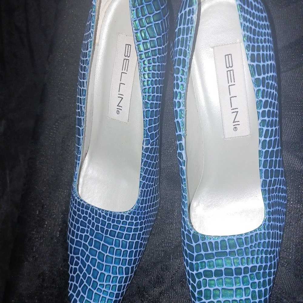 VINTAGE 80's Bellini Faux Gator Skin Sparkly Slin… - image 4