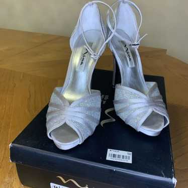 Silver Nina Eliane Peep Toe