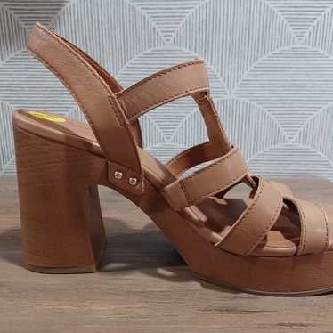 Lucky Brand Heels Women's Platform Leather Size 9… - image 1