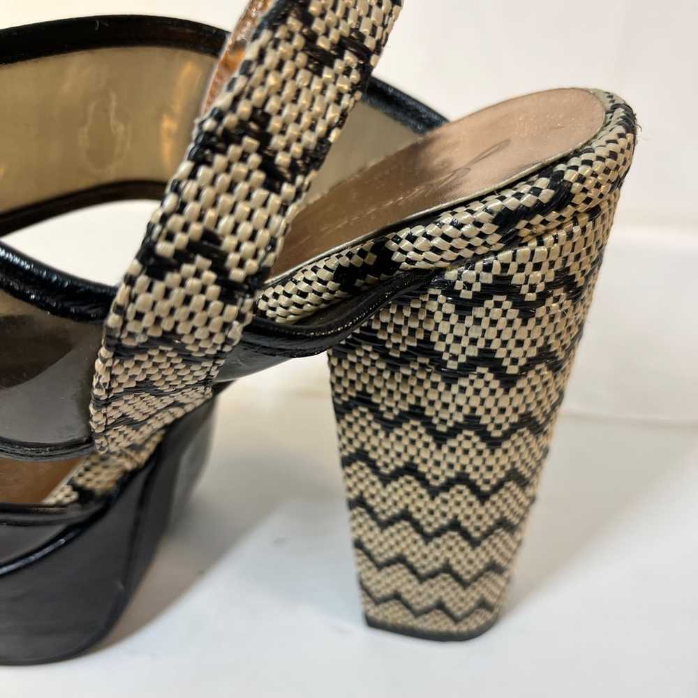 Vintage style Platform Smoky brown woven / lucite… - image 6