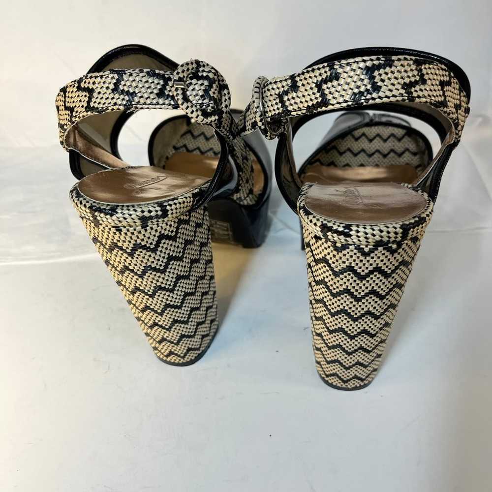 Vintage style Platform Smoky brown woven / lucite… - image 8