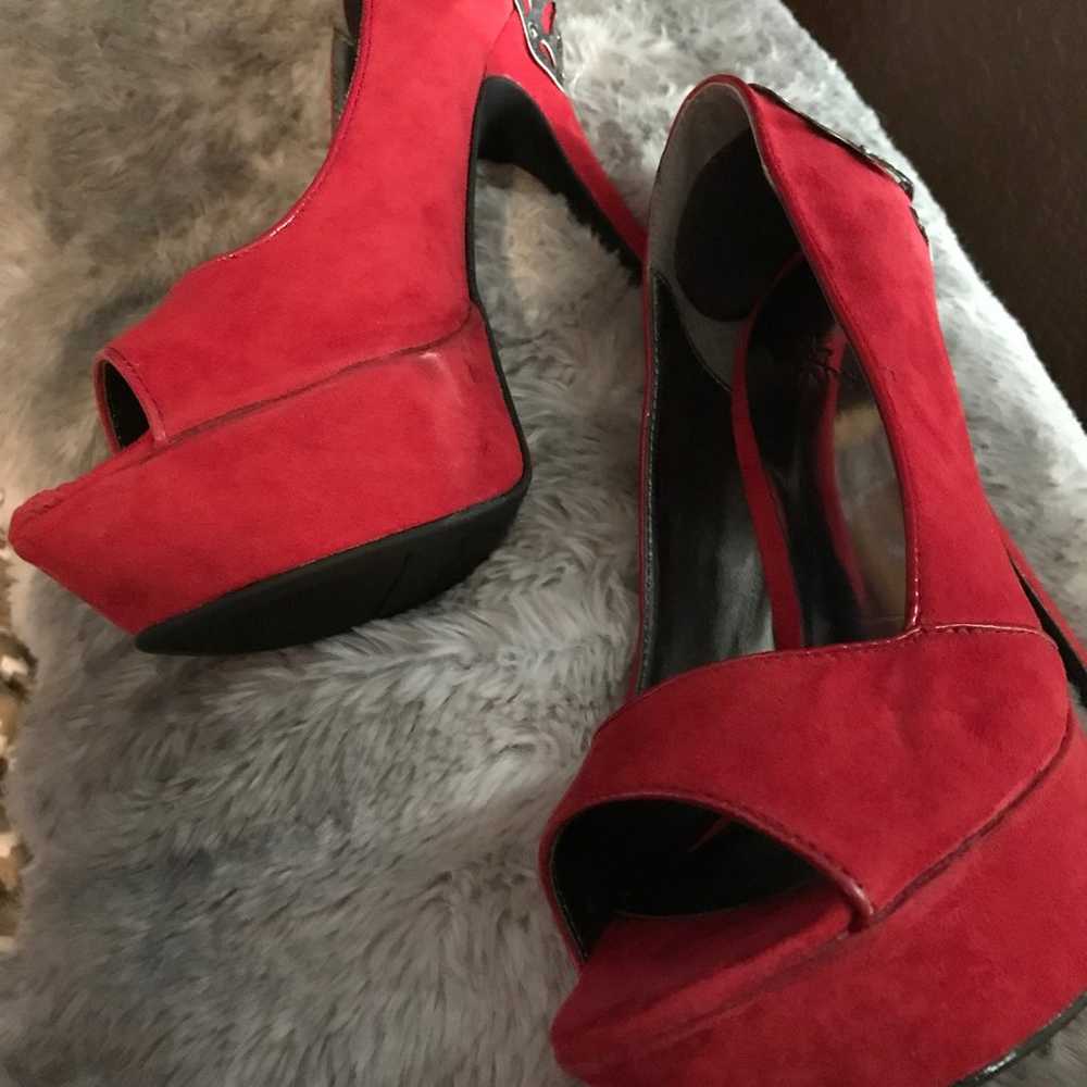 Vintage Carlos Santana Red platform heel - image 2