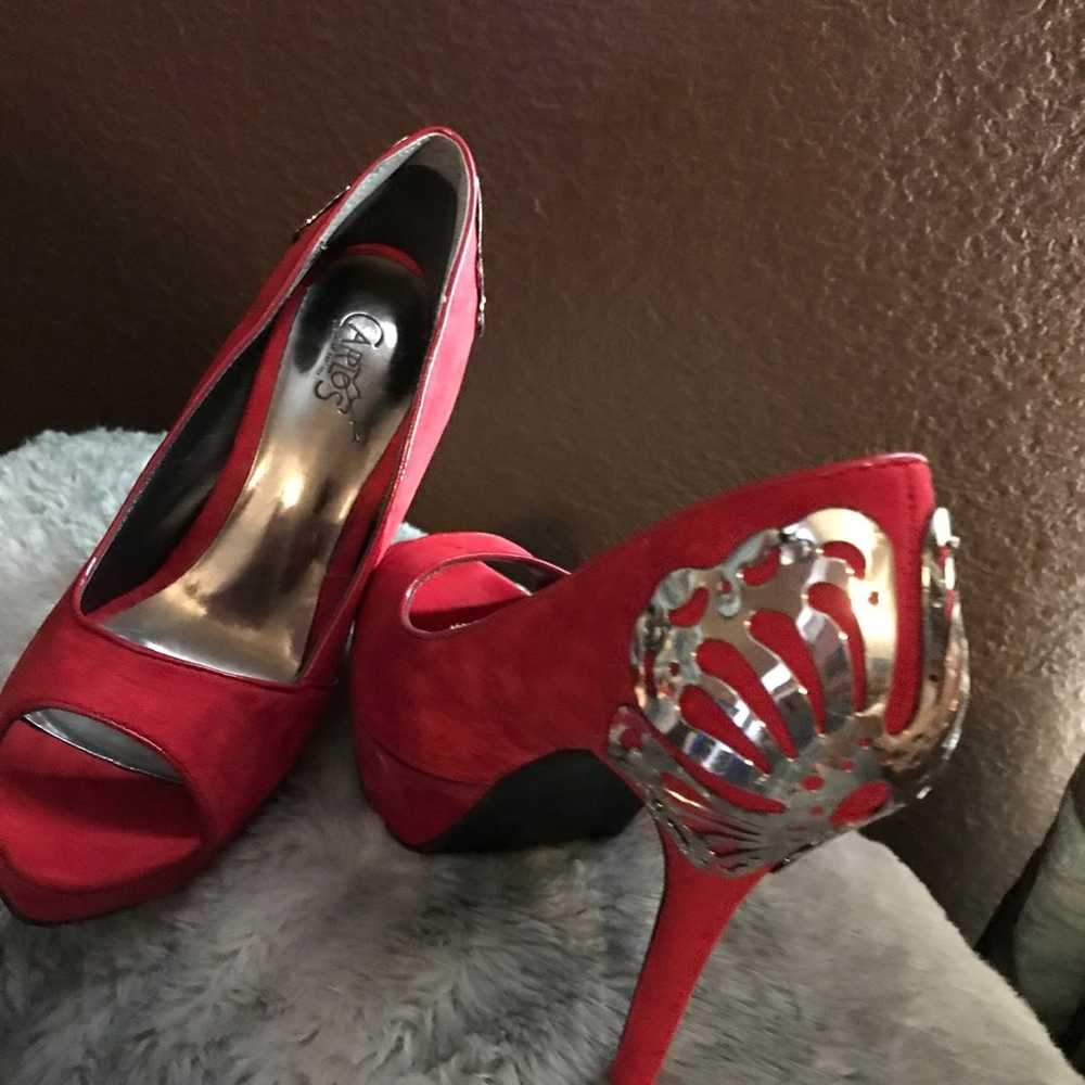 Vintage Carlos Santana Red platform heel - image 3