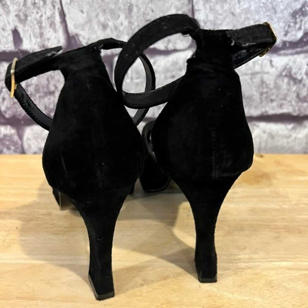 Wild Pair Vintage Peep Top Leather Suede Heels Si… - image 6