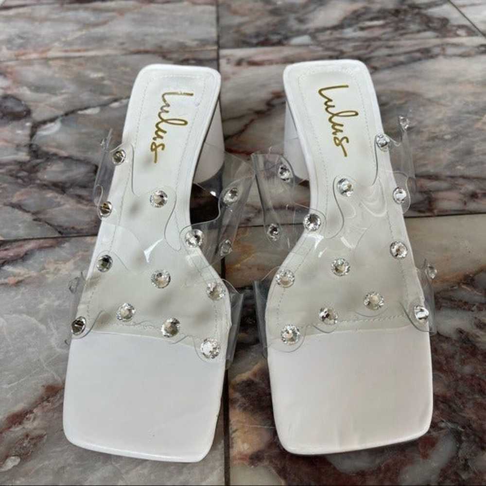 New Lulu's Y2k Inspired White Clear Studded Chunk… - image 3