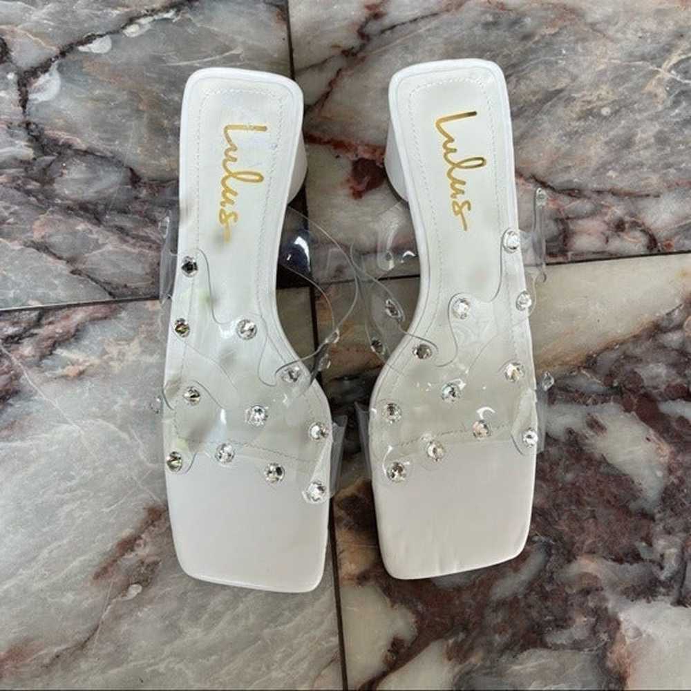 New Lulu's Y2k Inspired White Clear Studded Chunk… - image 5