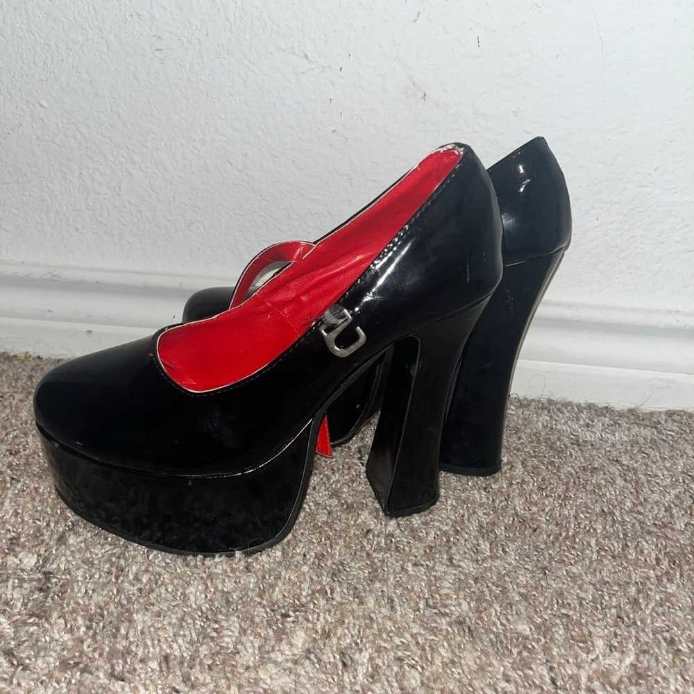 Black Mary Jane Shoes platform/ high heels vintage - image 1