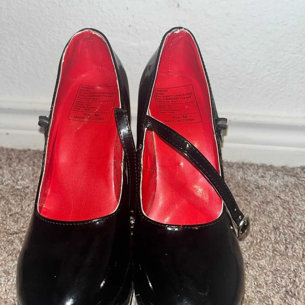 Black Mary Jane Shoes platform/ high heels vintage - image 2