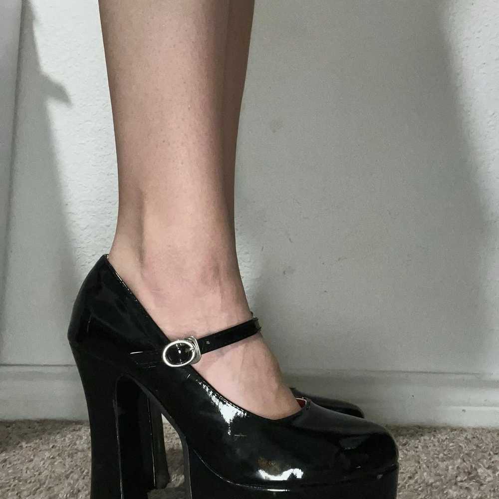 Black Mary Jane Shoes platform/ high heels vintage - image 6