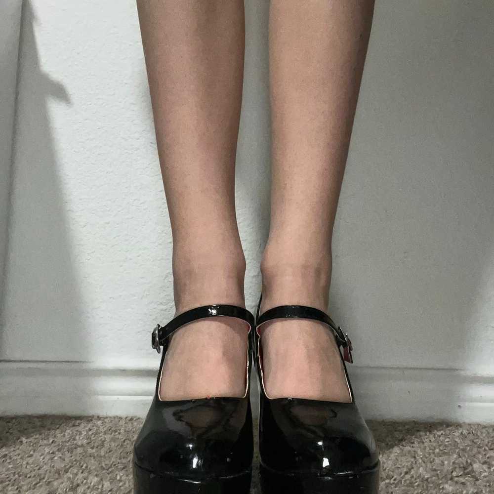 Black Mary Jane Shoes platform/ high heels vintage - image 7