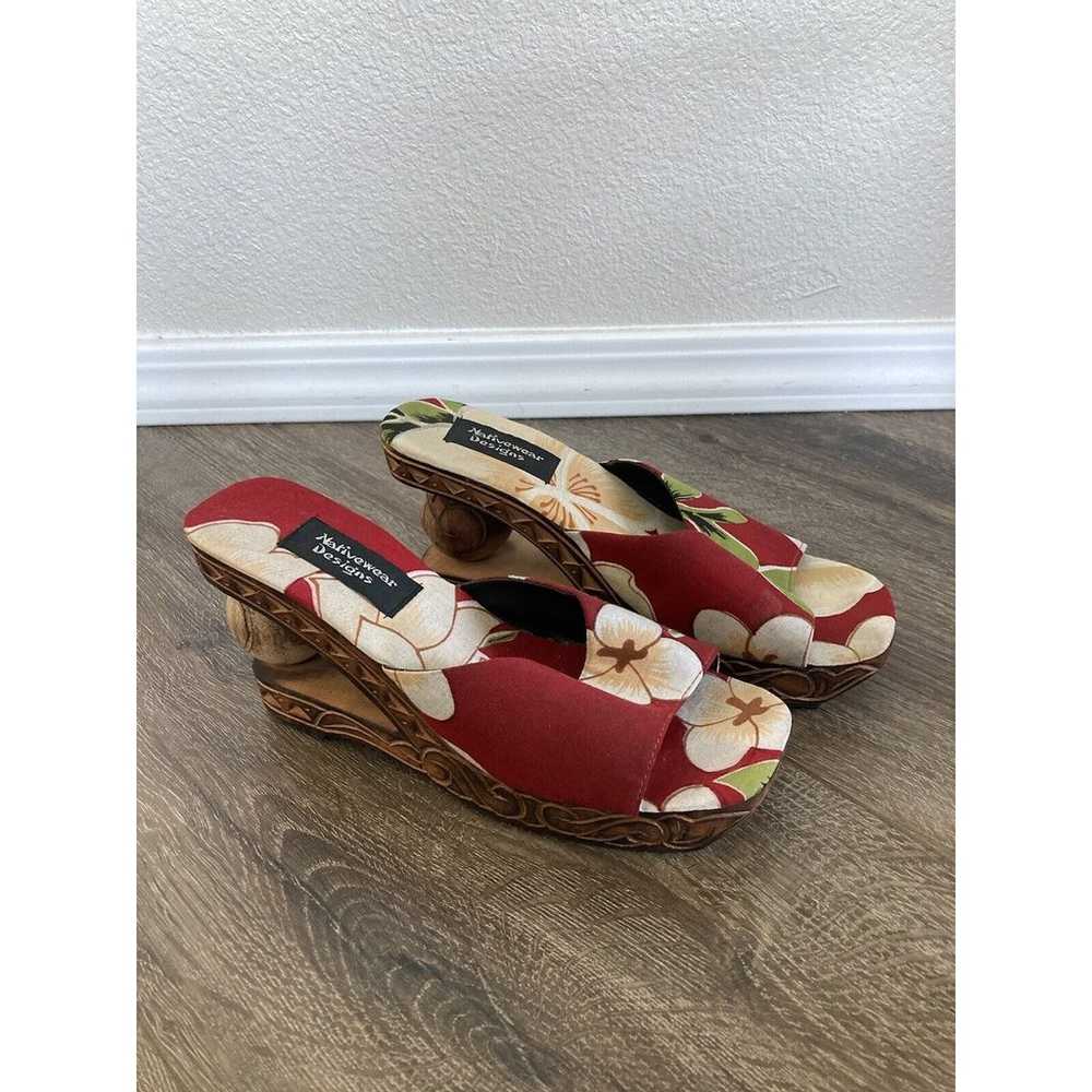 NEW Vintage cha cha Heels Womens Hawaiin Handcarv… - image 2