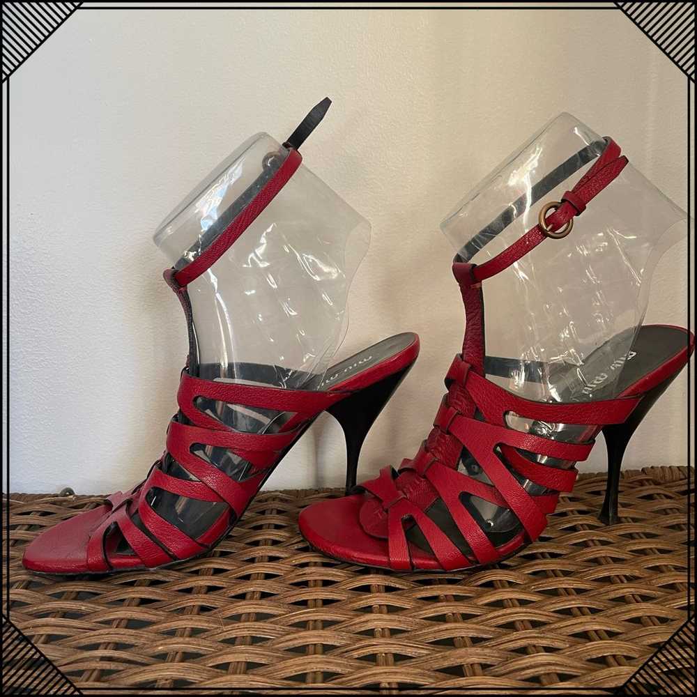 Miu Miu Cagey Strapped Stiletto Sandals- Vintage … - image 2