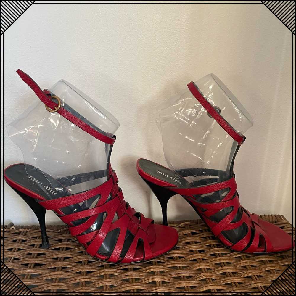 Miu Miu Cagey Strapped Stiletto Sandals- Vintage … - image 3