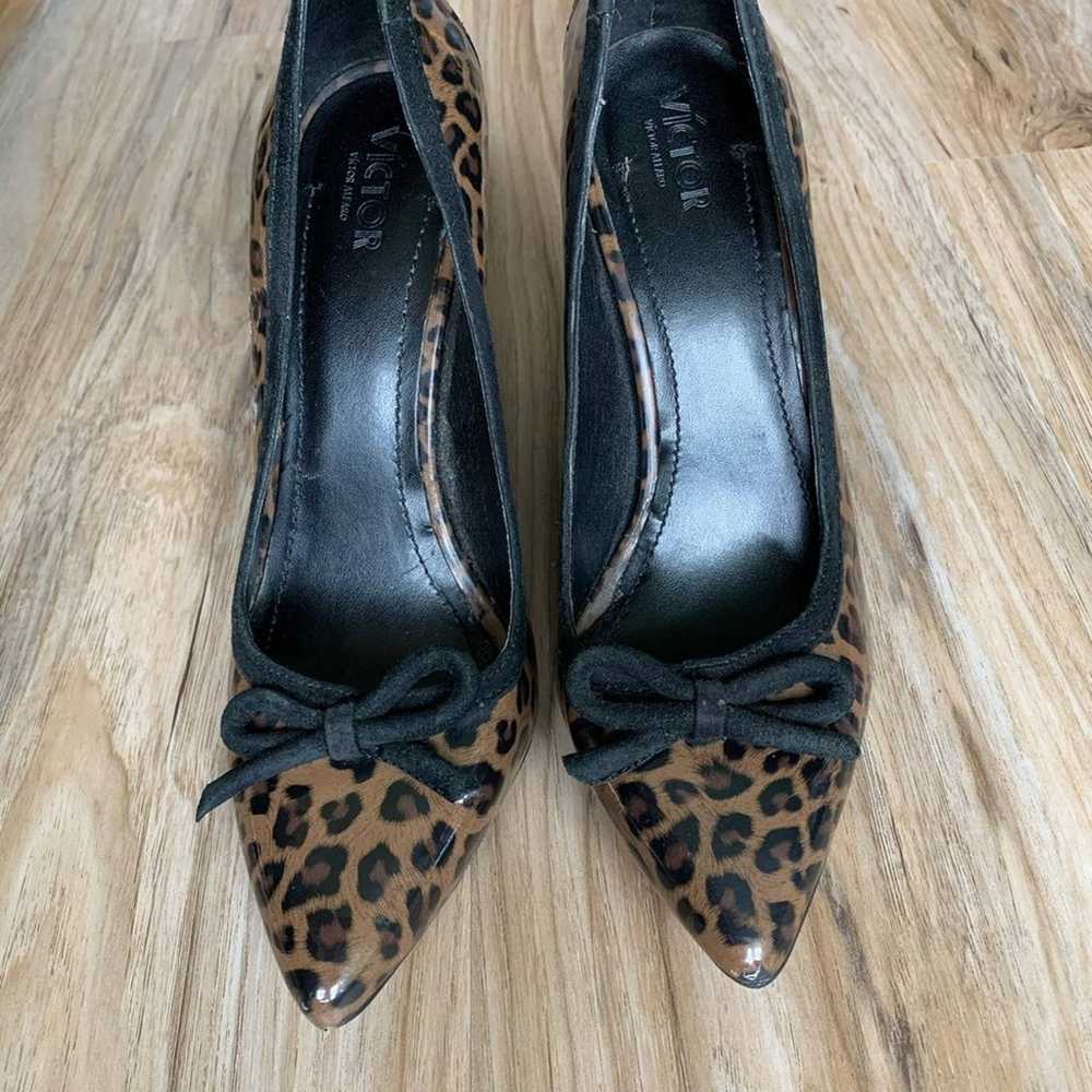 VICTOR ALFARO Leopard Pointed Toe Stiletto Retro … - image 2