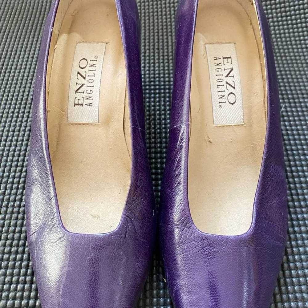 Vintage Enzo Angiolini Eggplant Purple Kitten Hee… - image 1