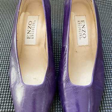 Vintage Enzo Angiolini Eggplant Purple Kitten Hee… - image 1