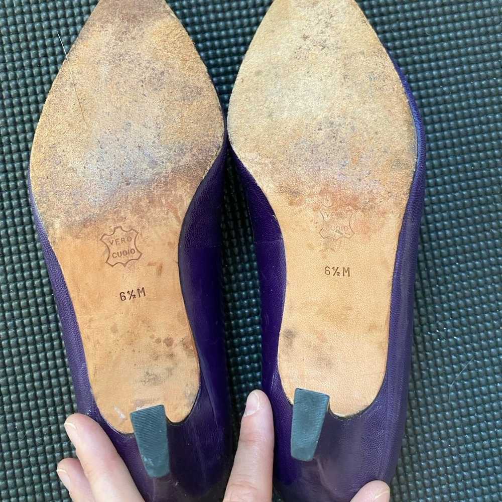 Vintage Enzo Angiolini Eggplant Purple Kitten Hee… - image 2