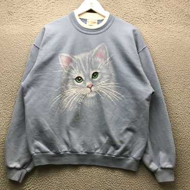 Vintage Morning Sun Kitten Sweatshirt Men's Large… - image 1