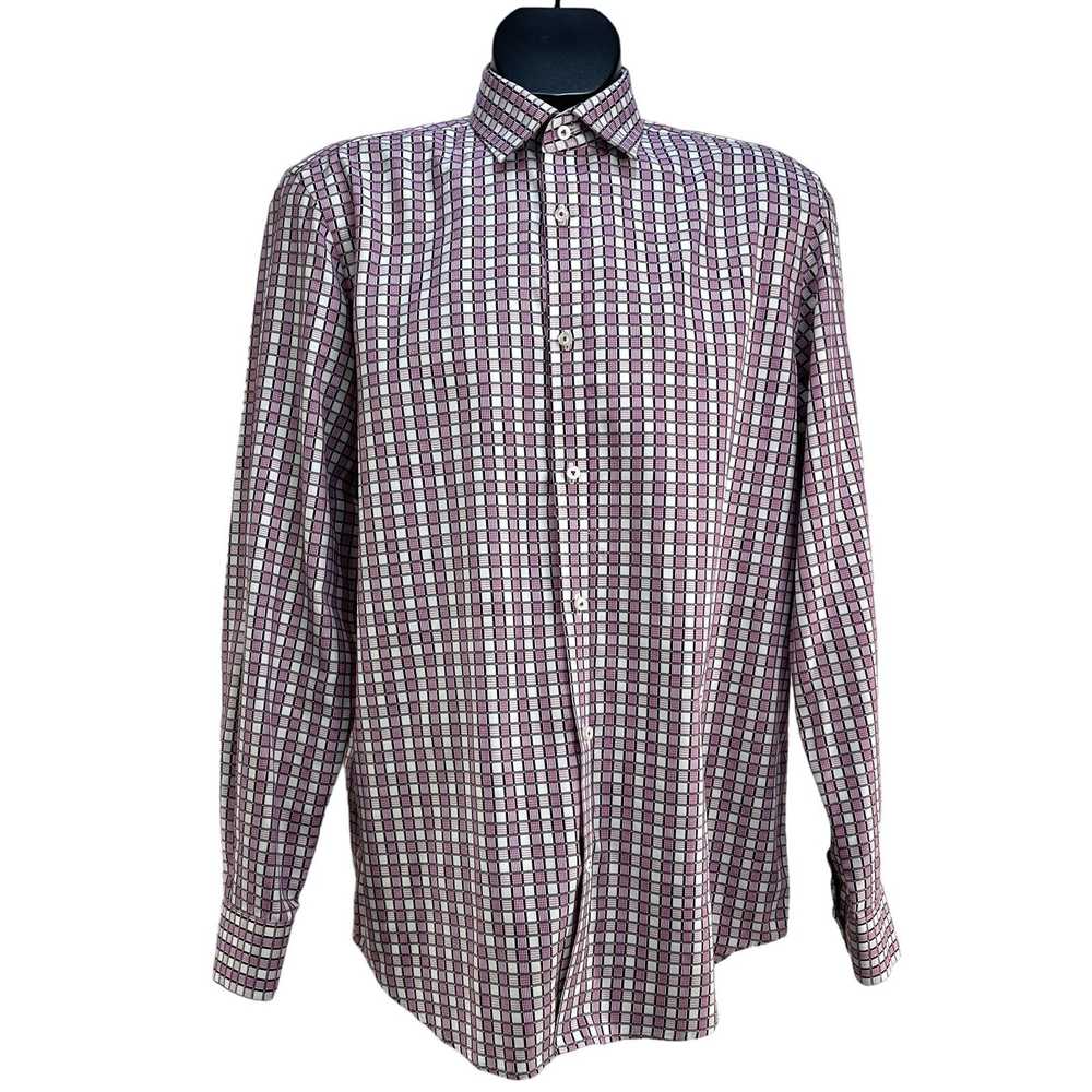 Vintage Robert Graham Button Down Shirt Check Gri… - image 1