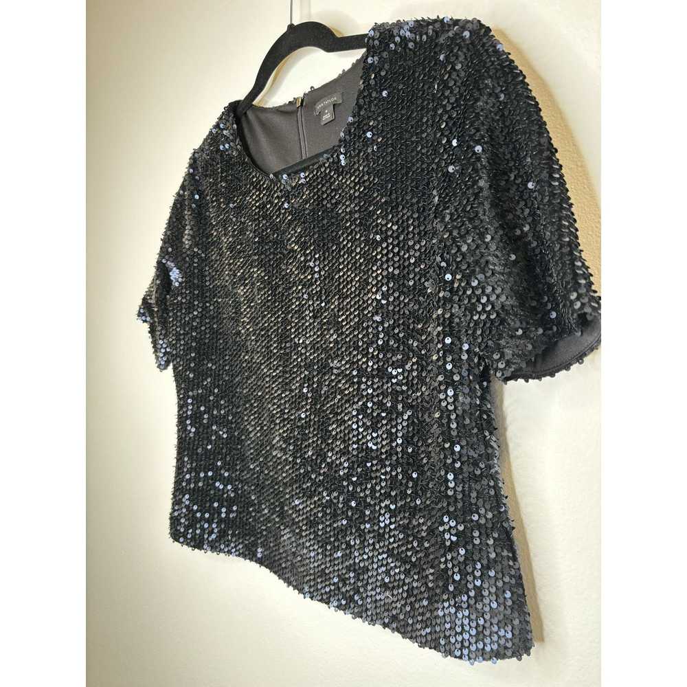 Ann Taylor Ann Taylor short sleeved sequin top. S… - image 2