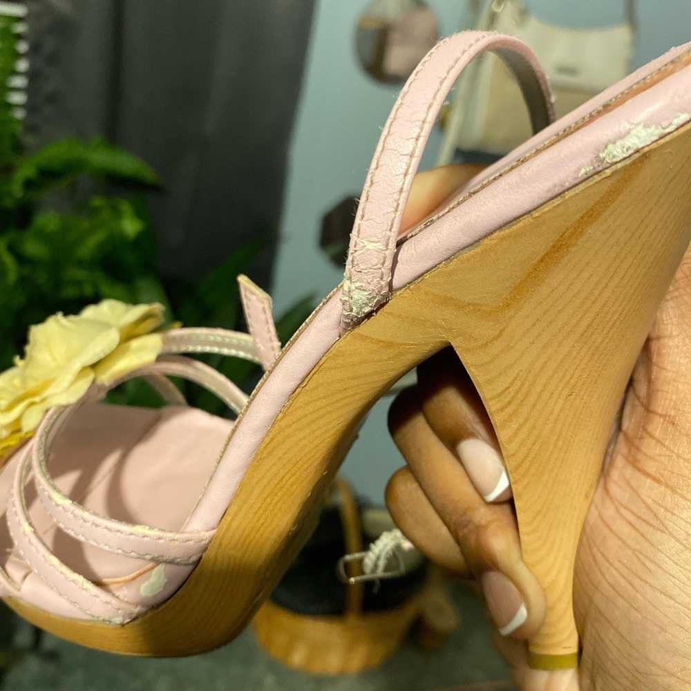 Qupid Pink Fairycore Wooden Platform Heels - image 9