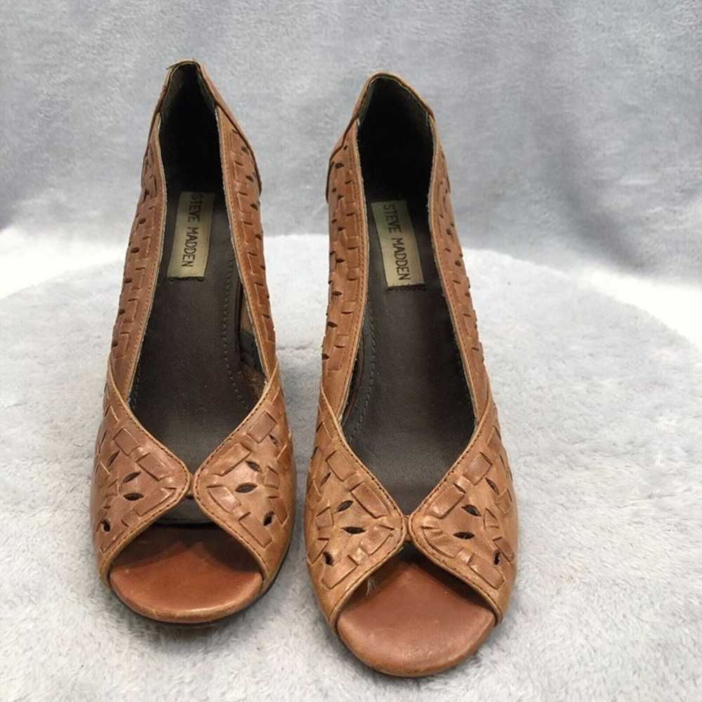 Vintage Steve Madden Womens Sz 6 Leather Peep Toe… - image 4