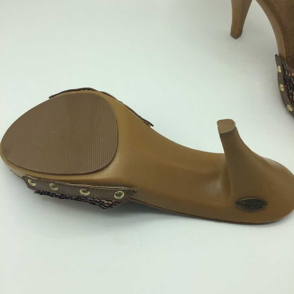 Vintage Candies Bronze Sequin Heels size 8 Y2K 19… - image 4