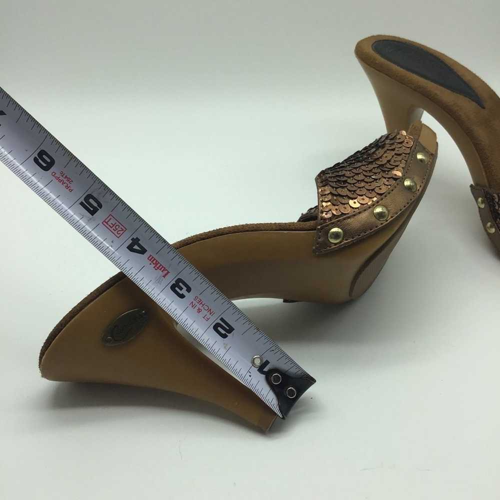 Vintage Candies Bronze Sequin Heels size 8 Y2K 19… - image 7