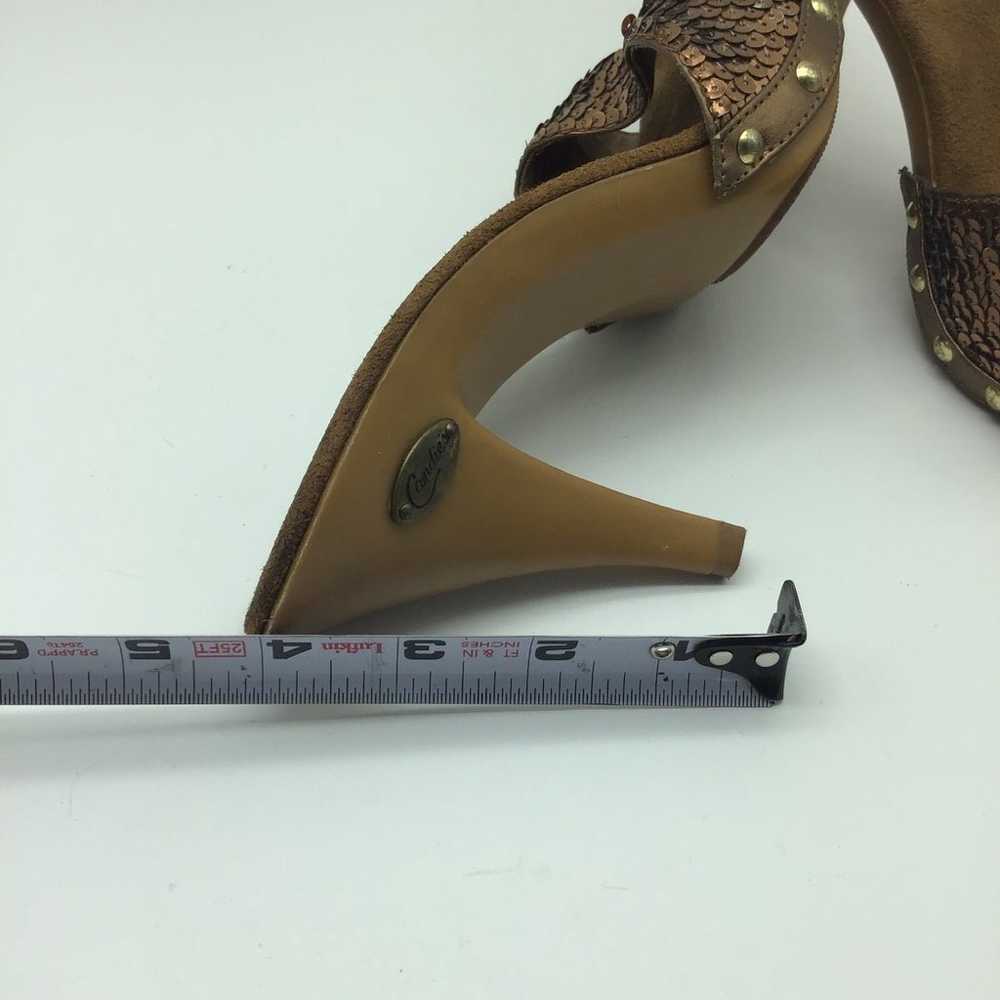 Vintage Candies Bronze Sequin Heels size 8 Y2K 19… - image 8