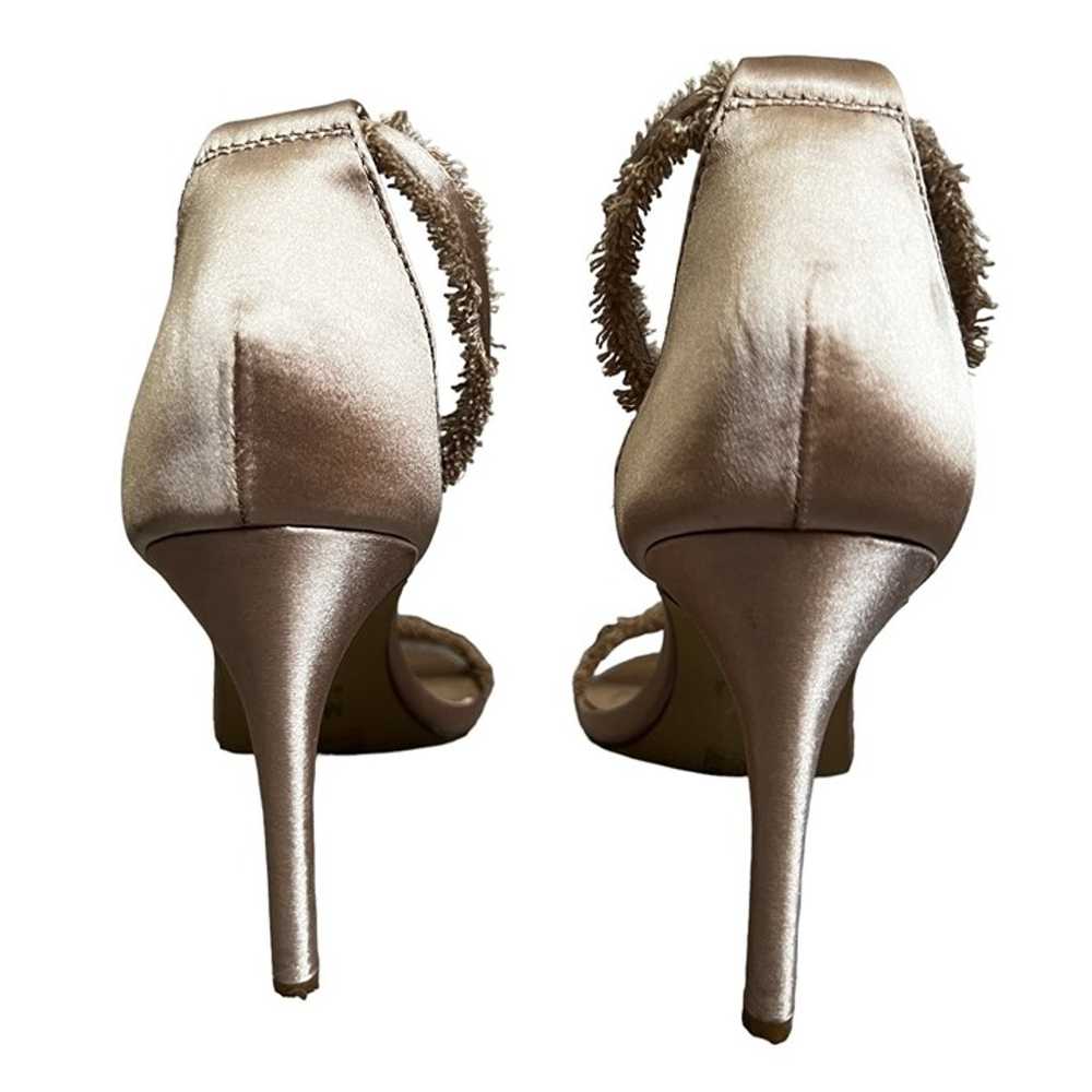 Mix No. 6 Rayane Satin Beige Open Toe Fringe Stil… - image 5