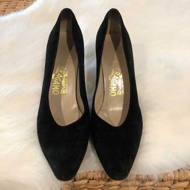 Salvatore Ferragamo Black Fabric Heels