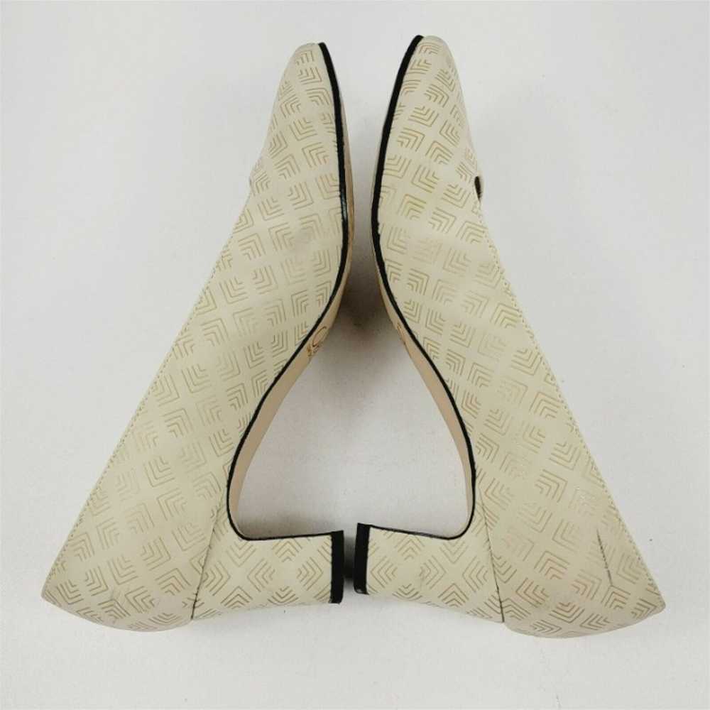 Selby Vintage Block Heel Shoes Cream Geometric Wo… - image 7