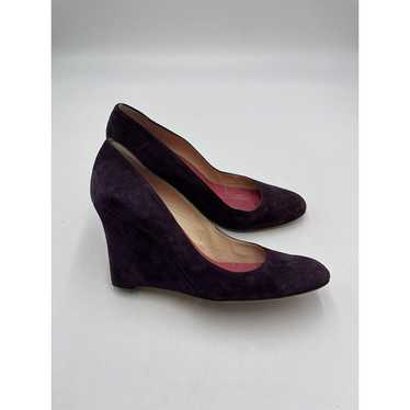 Vintage Kate Spade Purple Suede Wedge heels Sz 9 B - image 1