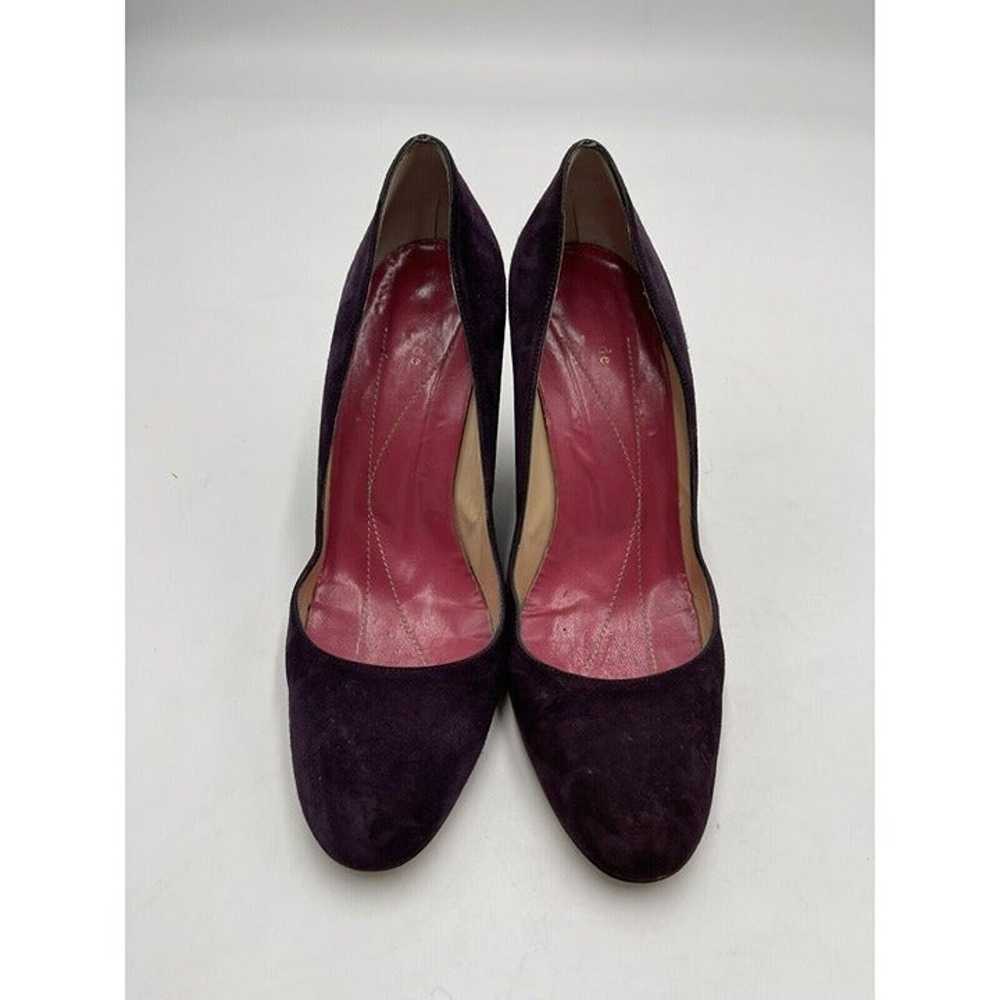 Vintage Kate Spade Purple Suede Wedge heels Sz 9 B - image 2