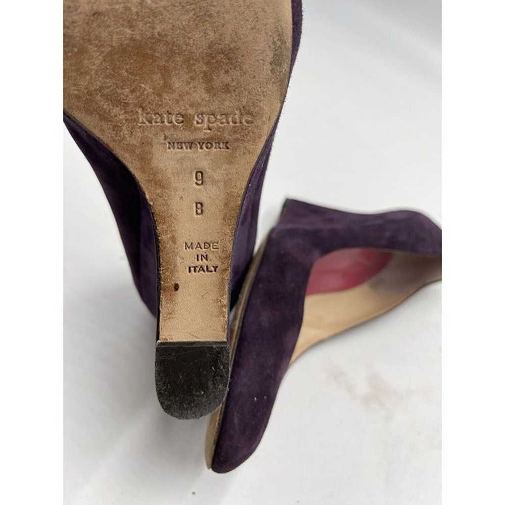 Vintage Kate Spade Purple Suede Wedge heels Sz 9 B - image 8