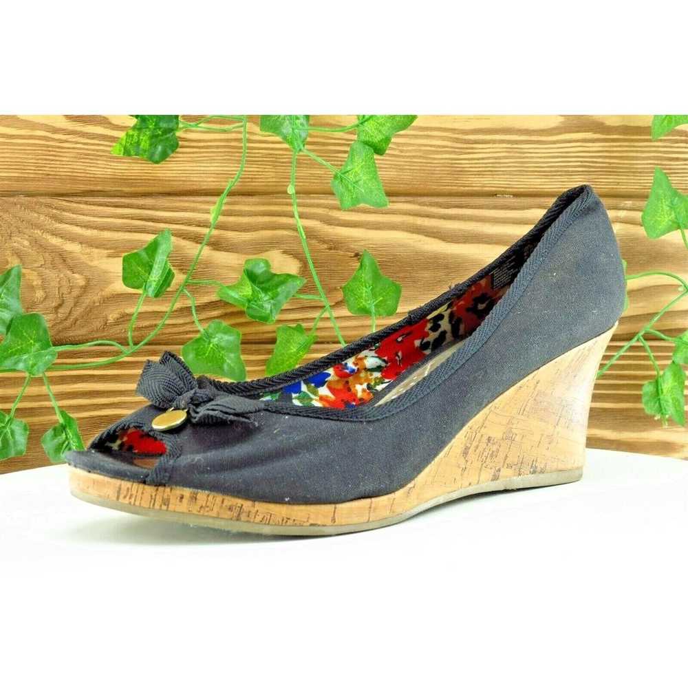 Dexflex Comfort Women Sz 10 W Black Wedge Fabric … - image 1