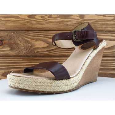 J.CREW Size 8 Platform Heel Brown Leather M Width - image 1