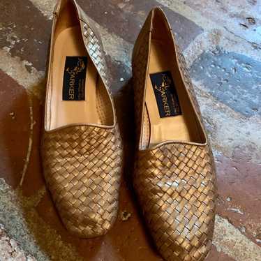 Vintage Joel Parker Woven Leather Shoes Handcrafte