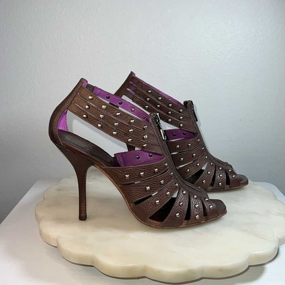 BCBGMaxAzria Brown high heel sandals shoes with s… - image 2